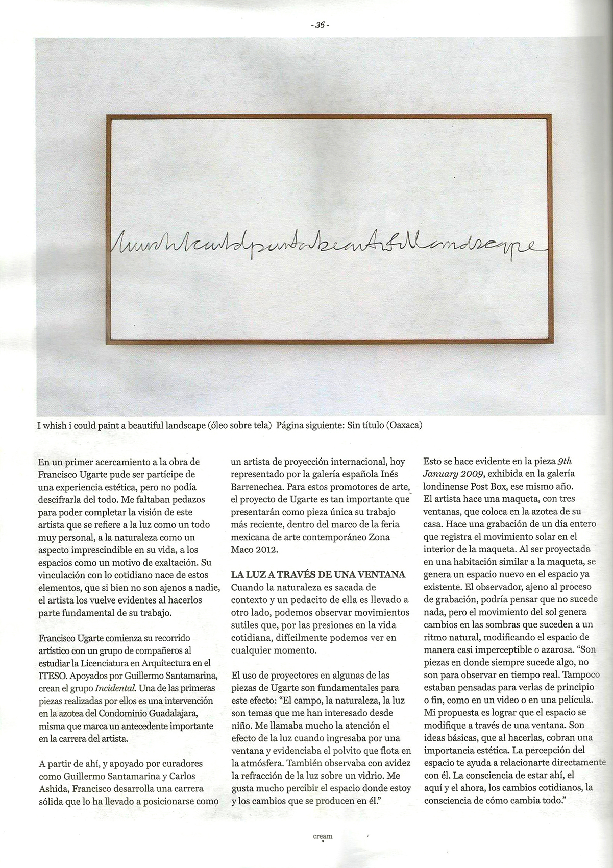 Revista Cream, Vol. 6 : Francisco Ugarte