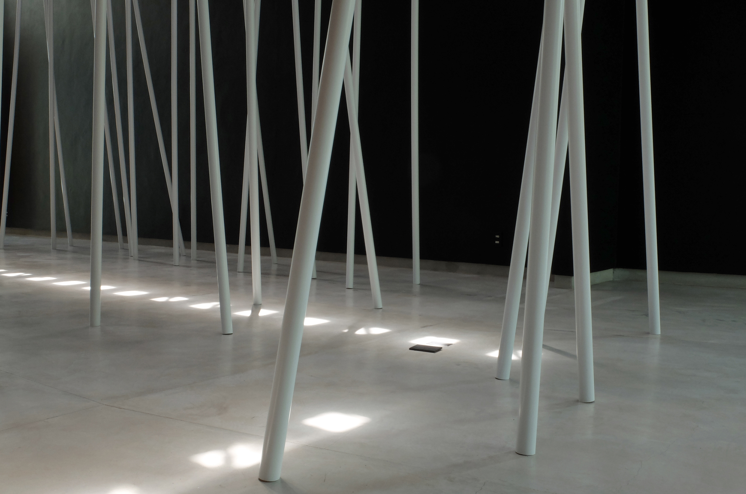 Sin Título (Pintura Negra y Tubos Blancos) : Francisco Ugarte