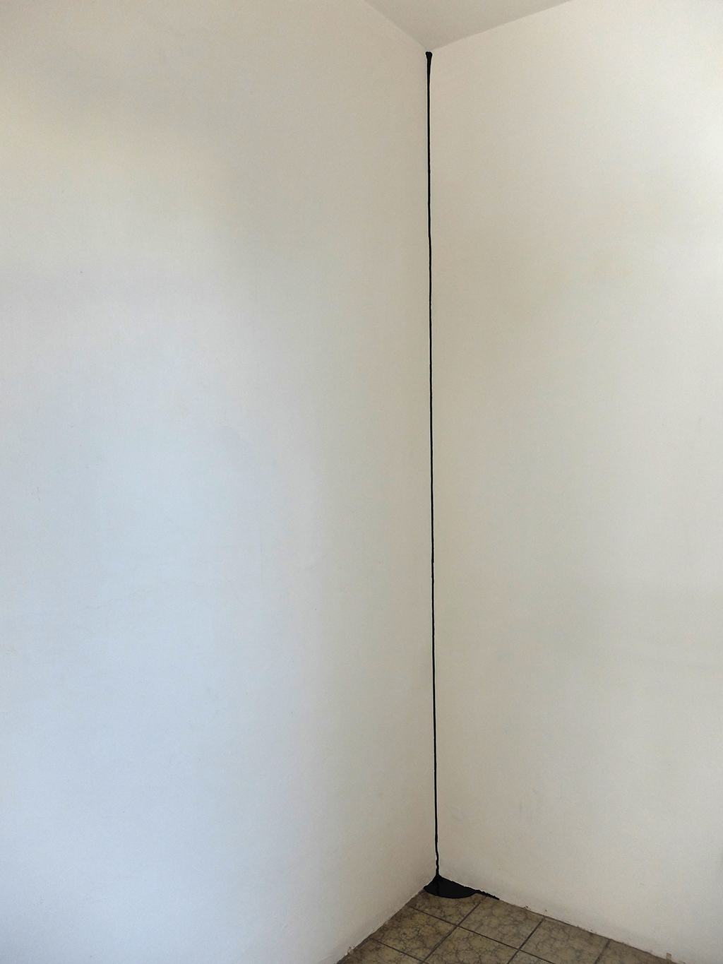 Sin título (Pintura negra, esquina y piso), 2016 : Francisco Ugarte